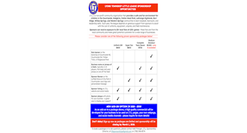 2026 LT Little League Sponsorship